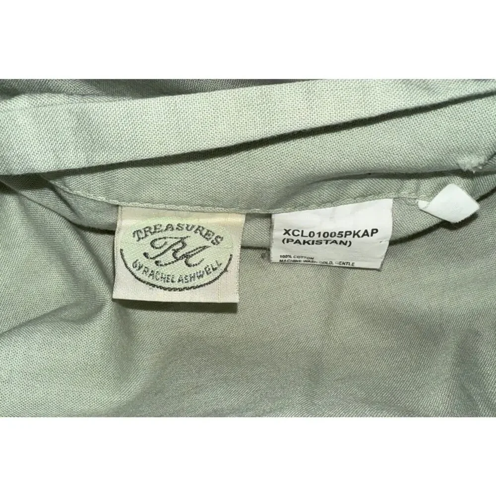 Rachel Ashwell Treasures Rare Vintage Duvet Cover Twin Cotton Green Damaged Htf